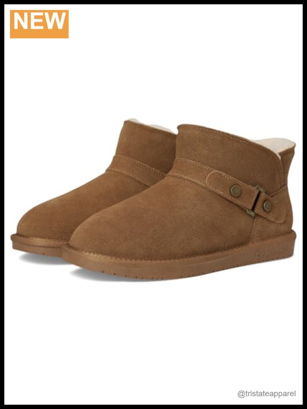 BEARPAW Gabby Suede Mid-Calf Fur-Trim Boots Women's Bootie Pull-On